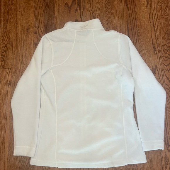 Fleece Jacket WOOLRICH Womens Size Large Long Sleeve Winter White Fuzzy Warm - Picture 7 of 10